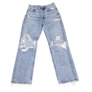 AGOLDE 90's Jean Light Indigo Distressed Straight Leg Denim A069C-811 Womens 26